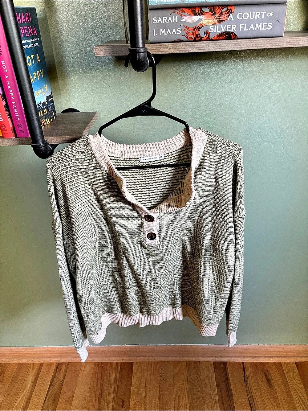 Staccato Striped Knit Sweater Size